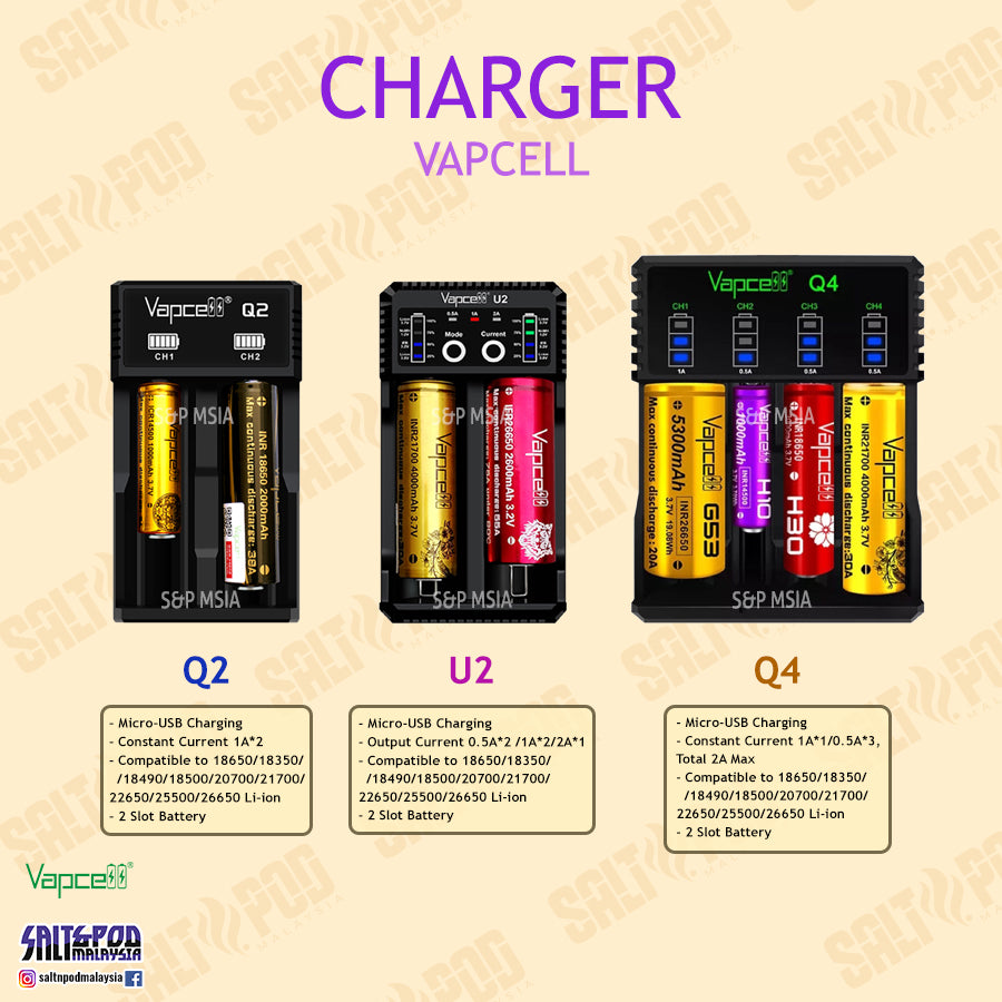 VAPCELL CHARGER Salt Pod Malaysia