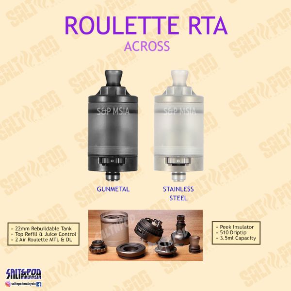 ACROSS : ROULETTE RTA REBUILDABLE TANK ATOMIZER