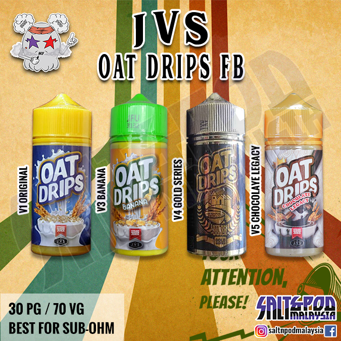 JVS OATDRIPS : OAT DRIPS FREEBASE 60ML – Salt & Pod Malaysia